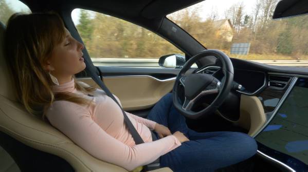 Woman struggles to stay awake while driving a car in Pittsburgh