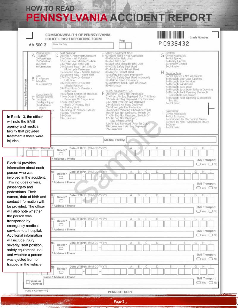 Reading Your Pennsylvania Accident Report pg. 3